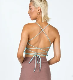 Princess Polly Alea Top  Blue Sale