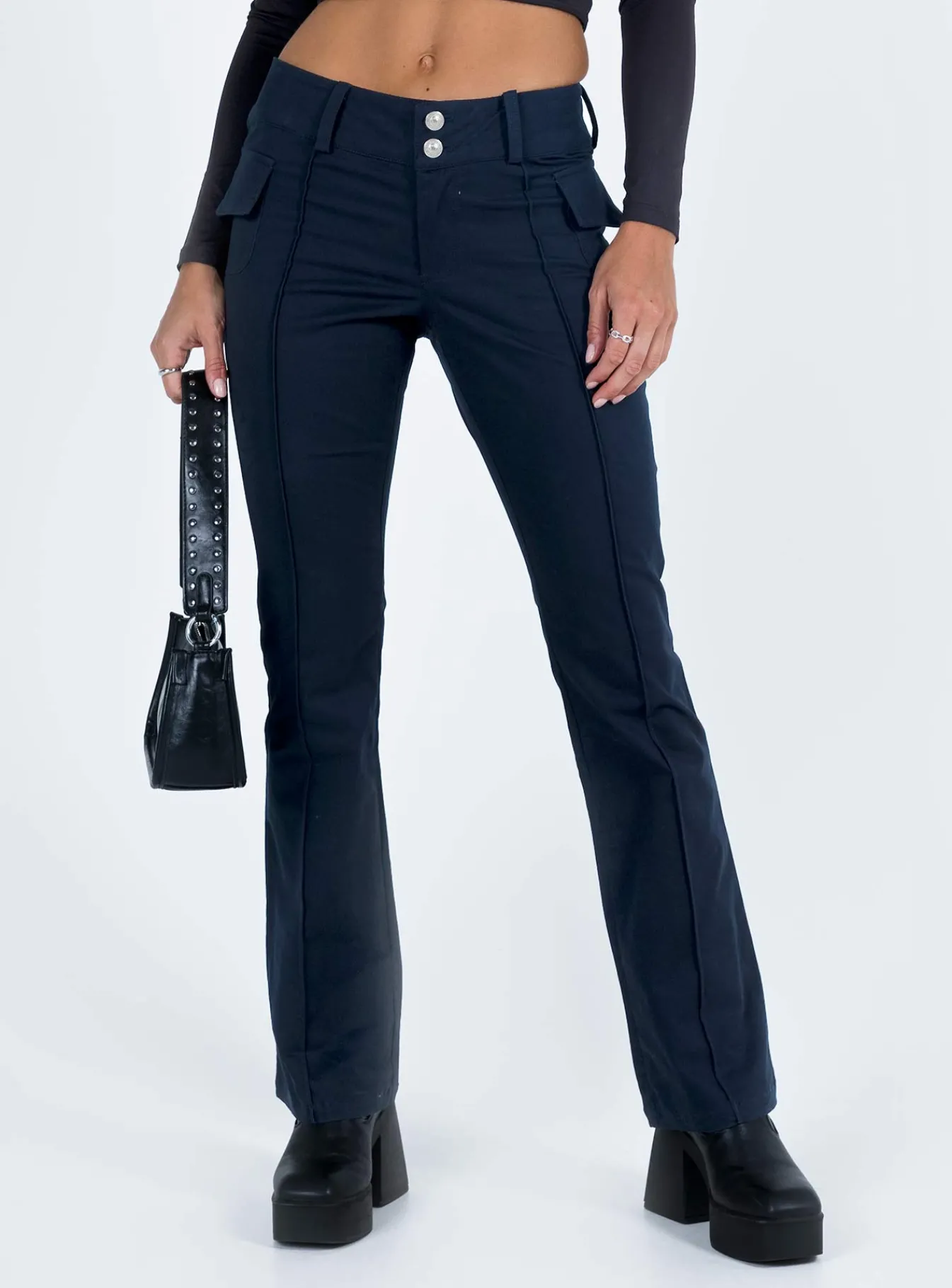 Princess Polly Aleigha Low Rise Pants Navy Cheap