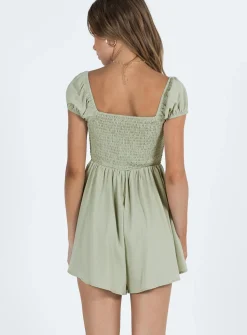 Princess Polly Alessandara Romper Green   Sage Green Hot