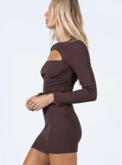 Princess Polly Alexander Mini Dress  Brown Discount