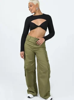 Princess Polly Alexis Cargo Pants Khaki Online
