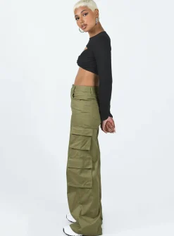 Princess Polly Alexis Cargo Pants Khaki Online
