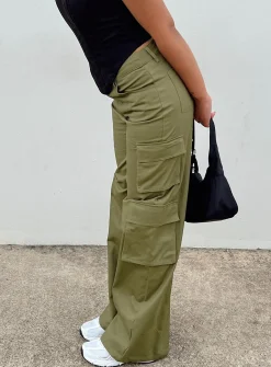 Princess Polly Alexis Cargo Pants Khaki Online