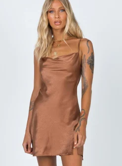 Princess Polly Alfie Mini Dress  Brown New