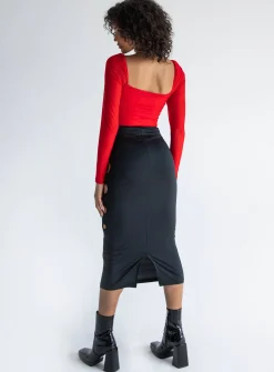 Princess Polly Alice Keyhole Maxi Skirt  Black Flash Sale