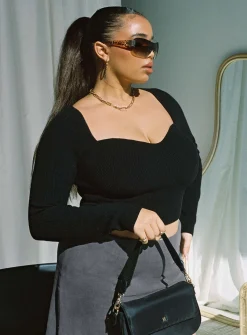 Princess Polly Alima Long Sleeve Topcurve   Black Online