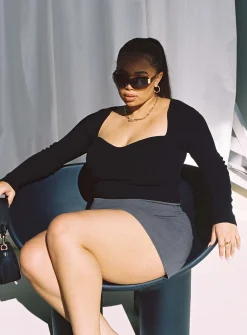 Princess Polly Alima Long Sleeve Topcurve   Black Online