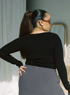 Princess Polly Alima Long Sleeve Topcurve   Black Online