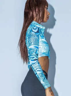 Princess Polly Alina Long Sleeve Top Blue Cheap