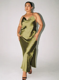 Princess Polly Alissa Maxi Dresscurve   Green Flash Sale