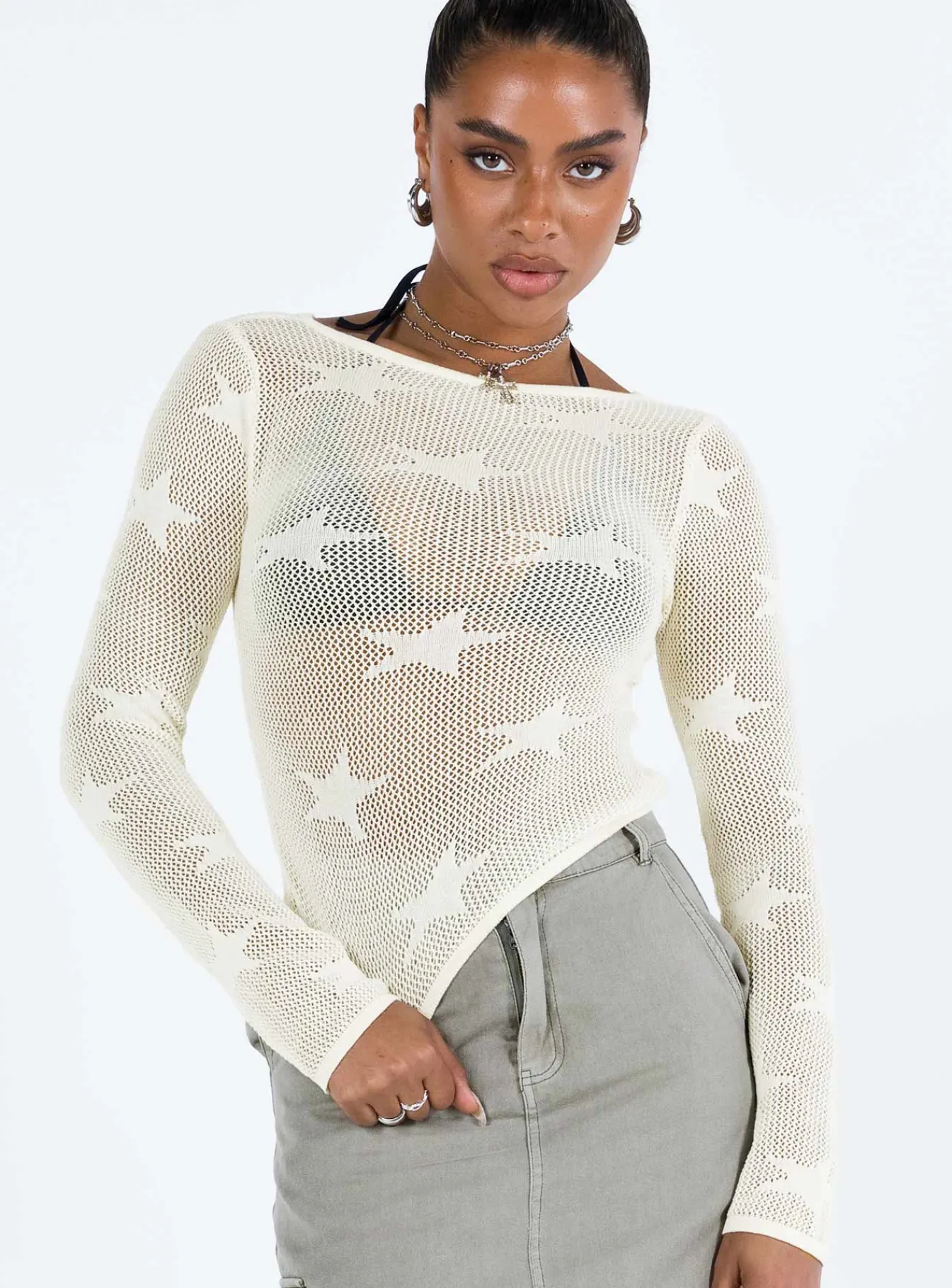Princess Polly Alissia Long Sleeve Top White Hot