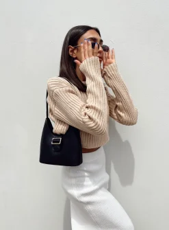 Princess Polly Alivia Cropped Sweater  Beige Fashion
