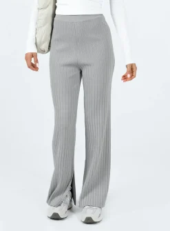 Princess Polly Allen Ribbed Pants  Grey Best
