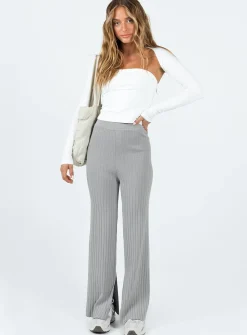 Princess Polly Allen Ribbed Pants Grey Best