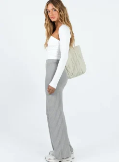 Princess Polly Allen Ribbed Pants Grey Best