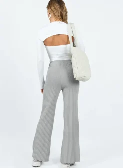 Princess Polly Allen Ribbed Pants Grey Best
