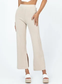Princess Polly Allen Ribbed Pants  Cream Shop
