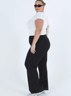 Princess Polly Allen Ribbed Pantscurve Black Cheap
