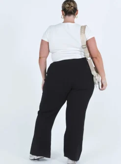 Princess Polly Allen Ribbed Pantscurve Black Cheap