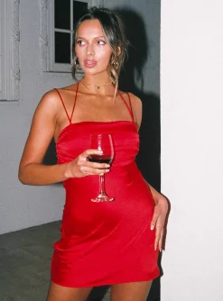 Princess Polly Allery Mini Dress  Red Flash Sale