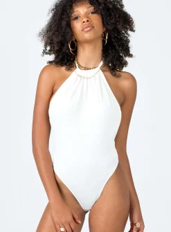 Princess Polly Allie Halter Bodysuit White Discount