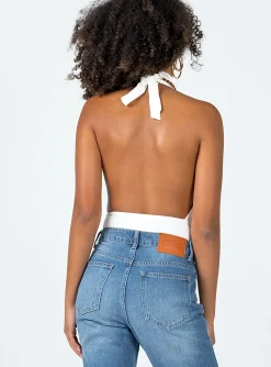 Princess Polly Allie Halter Bodysuit White Discount