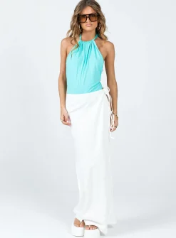 Princess Polly Allie Halter Bodysuit Teal   Green Outlet