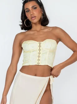 Princess Polly Allyson Strapless Top  Yellow Fashion
