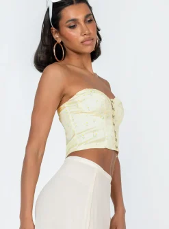Princess Polly Allyson Strapless Top  Yellow Fashion