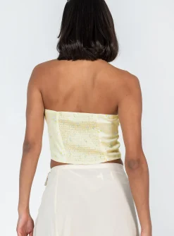 Princess Polly Allyson Strapless Top  Yellow Fashion
