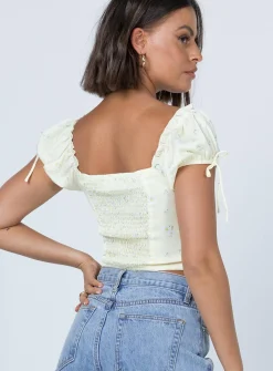 Princess Polly Allyson Top  Yellow Outlet
