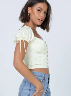 Princess Polly Allyson Top  Yellow Outlet