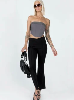 Princess Polly Alma Strapless Top Slate Grey Shop