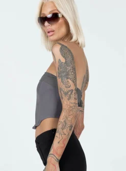Princess Polly Alma Strapless Top Slate Grey Shop