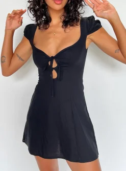 Princess Polly Alora Mini Dress  Black Hot