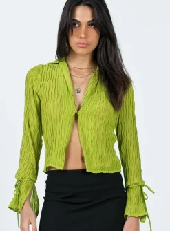 Princess Polly Aluna Shirt  Green Online