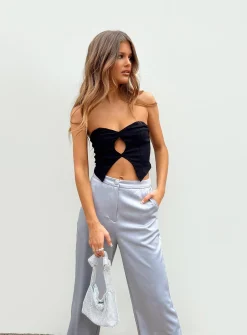 Princess Polly Amaia Top  Black Flash Sale