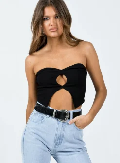 Princess Polly Amaia Top  Black Flash Sale