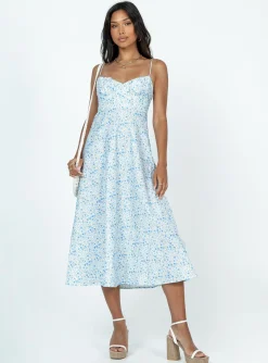 Princess Polly Amara Midi Dressmulti   Blue Shop