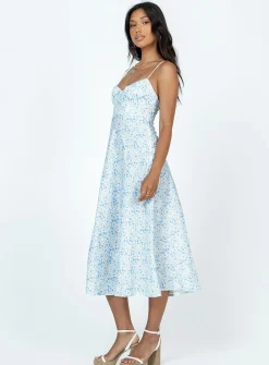 Princess Polly Amara Midi Dressmulti   Blue Shop