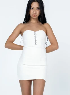 Princess Polly Amari Tube Mini Dress  Cream New