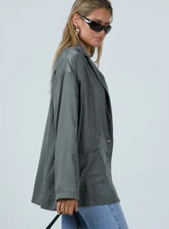 Princess Polly Amber Oversized Blazer  Grey Hot
