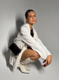 Princess Polly Amber Oversized Cord Blazer  White New