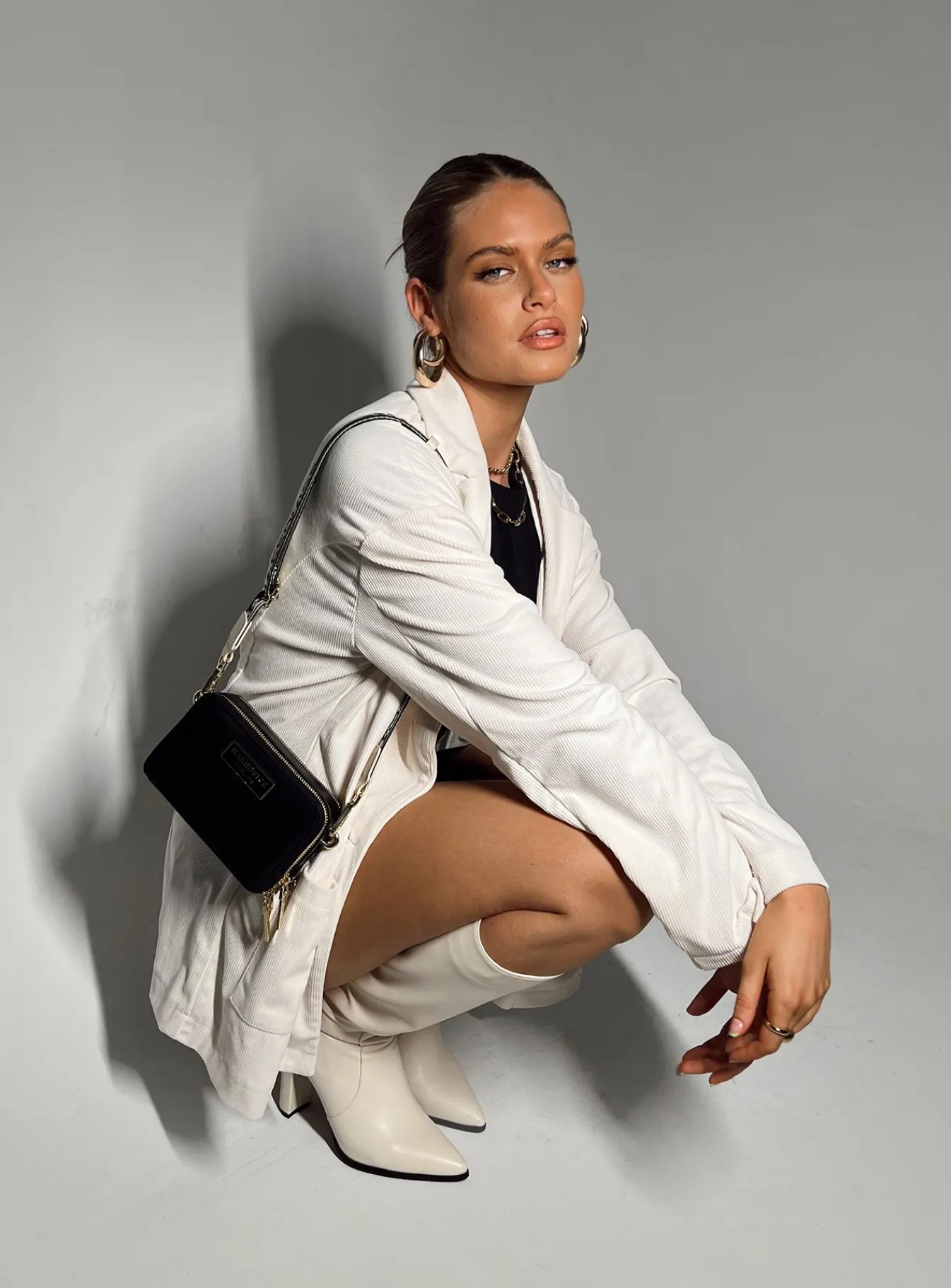 Princess Polly Amber Oversized Cord Blazer  White New