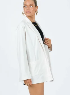 Princess Polly Amber Oversized Cord Blazer  White New