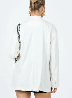 Princess Polly Amber Oversized Cord Blazer  White New
