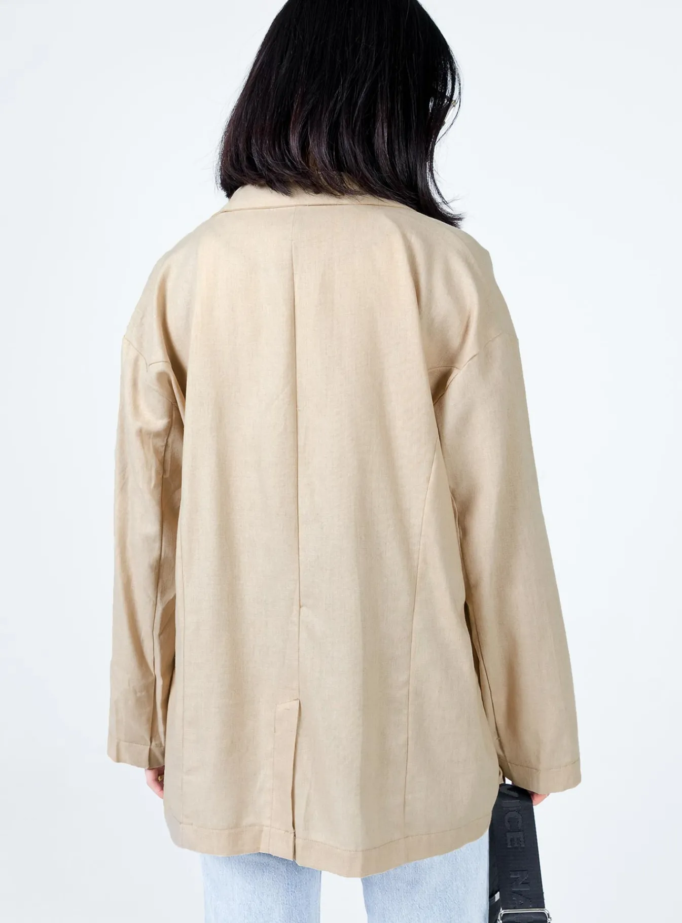 Princess Polly Amber Oversized Linen Blazer Beige Online