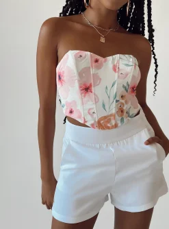 Princess Polly Amberlynn Shorts  White Shop