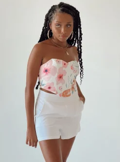 Princess Polly Amberlynn Shorts White Shop