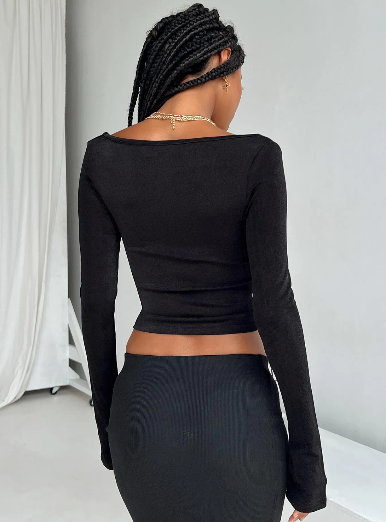 Princess Polly Ambers Long Sleeve Top Black Flash Sale